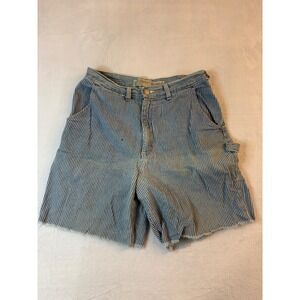 Abercrombie Fitch Co Stripe Denim Carpenter Shorts‎ Mens Size 8 Casual Workwear